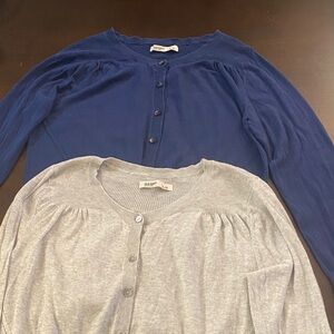 Old Navy Women's Blue and Gray Cardigan Set